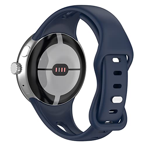 SMYAOSI Armbänder für Google Pixel Watch 2/Google Pixel Watch, Silikon Verstellbares Armband für Damen und Herren, Sportband Ersatzarmband für Google Pixel Watch 2 Smart Watch (Dunkelblau) von SMYAOSI