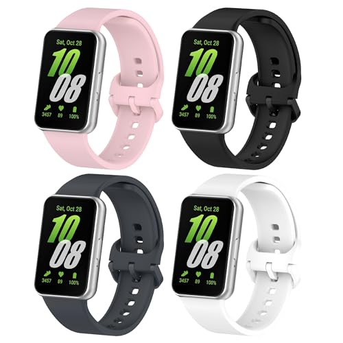 SMYAOSI Armband für Galaxy Fit 3 (SM-R390), Männer Frauen Armbänder, Silikon Sport Uhrenarmband Replacement Fitness Wechselarmband für Galaxy Fit3 SM-R390 Smartband Strap (4 Stück-a) von SMYAOSI