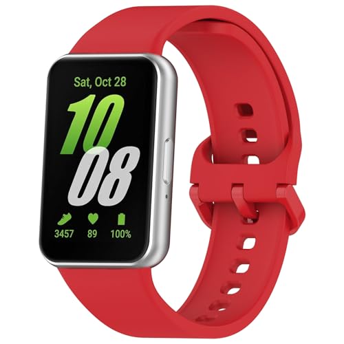 SMYAOSI Armband für Galaxy Fit 3 (SM-R390), Männer Frauen Armbänder, Silikon Sport Uhrenarmband Replacement Fitness Wechselarmband für Galaxy Fit3 SM-R390 Smartband Strap (Rot) von SMYAOSI