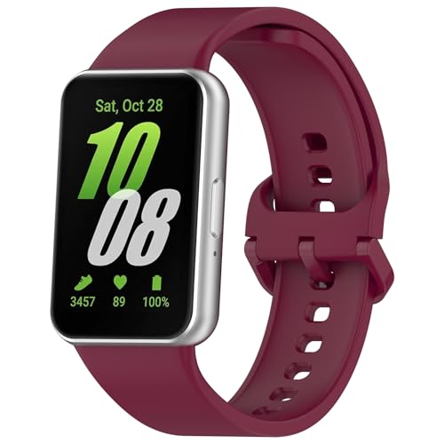 SMYAOSI Armband für Galaxy Fit 3 (SM-R390), Männer Frauen Armbänder, Silikon Sport Uhrenarmband Replacement Fitness Wechselarmband für Galaxy Fit3 SM-R390 Smartband Strap (Rot-a) von SMYAOSI