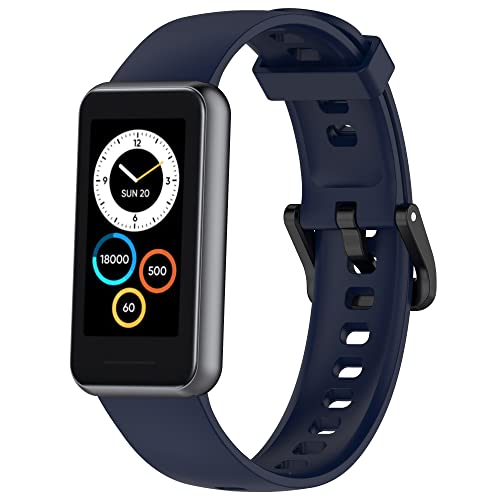 SMYAOSI Armband für Realme Band 2, Silikon Sport Uhrenarmband Replacement Fitness Wechselarmband für Realme Band 2 Smartband Strap, Männer Frauen Armbänder (Blau) von SMYAOSI