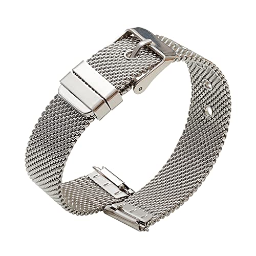 SMYAOSI Edelstahl Mesh Uhrenarmband für Herren und Damen, Mesh Uhrenarmbänder mit Schnellverschluss für10mm 12mm 14mm 16mm 18mm 20mm 22mm Smartwatch (10mm, Silber) von SMYAOSI