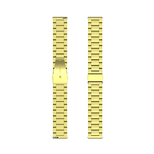 SMYAOSI Edelstahl Uhrenarmband für Aigo GT8 Ersatz Poliert Metall Matt Gebürstet Armband für Herren Damen Aigo GT8 Strap mit Schmetterlingsschnalle (Gold) von SMYAOSI