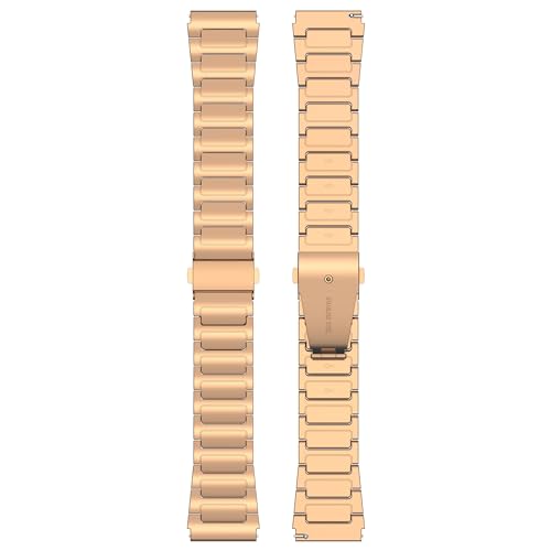SMYAOSI Edelstahl Uhrenarmband für Xiaomi Watch 2 Smartwatch, Ersatz Poliert Metall Matt Gebürstet Armband für Herren Damen Xiaomi Watch 2 Strap mit Schmetterlingsschnalle (Roségold) von SMYAOSI