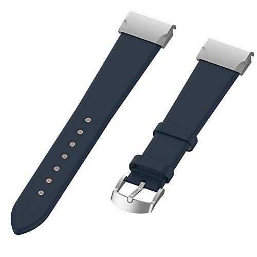 SMYAOSI Leder Armband für Garmin Fenix 7/Fenix 7 Pro/Fenix 7 Solar, 22mm Elegantes Echtes Lederarmband für Garmin Fenix 7 Sapphire Solar/Fenix 6/Fenix 5/Quatix 5 für Männer und Frauen (Blau) von SMYAOSI