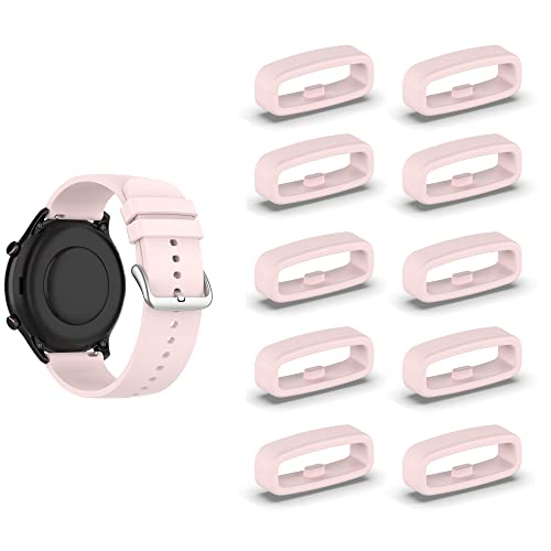 SMYAOSI Silikon Armbänder Schlaufe,Ersatzband Band Loops, Armband Schlaufe,10 Stück Uhrenarmband Halter Keeper Verschlussring Ersatz Schlaufen für Watch 18mm/20mm/22mm armband (18mm, Rosa) von SMYAOSI