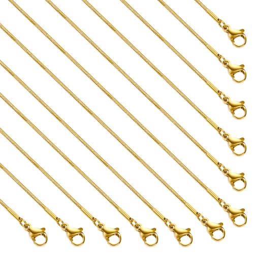 SMYHTGLIF 40,6 cm lange goldfarbene Edelstahlkette für Damen und Herren SMYHTGLIF 40,6 cm lange goldfarbene Edelstahlkette für Damen und Herren von SMYHTGLIF