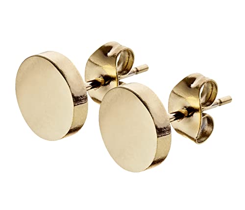 SMYKKO® OKOLI SILEA - Fake Plug Ohrstecker | Edelstahl Ohrringe für Männer & Frauen | Edelstahl | Modischer Ohrschmuck | Tunnel | Fakeplugs | RUND (Gold) von SMYKKO BY STEYER