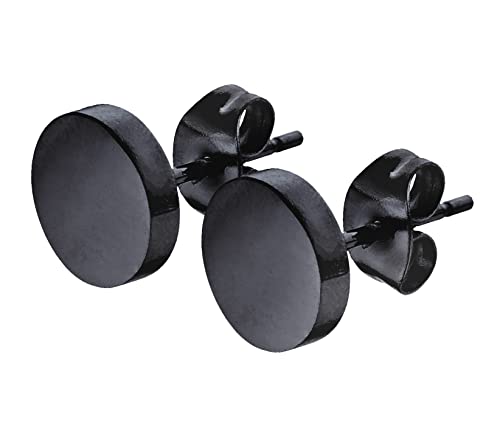 SMYKKO® OKOLI SILEA - Fake Plug Ohrstecker | Edelstahl Ohrringe für Männer & Frauen | Edelstahl | Modischer Ohrschmuck | Tunnel | Fakeplugs | RUND (Schwarz) von SMYKKO BY STEYER