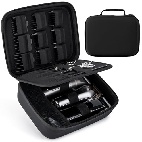 SMYV Friseurbeutel für Haarschneidemaschinen und Zubehör, Herren-Haarschneiderbox, tragbare Aufbewahrungsbox für Friseurzubehör (nur Etui) von SMYV