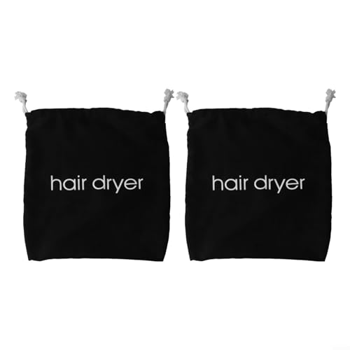 Reisefreundliche Aufbewahrungstasche für Haar-Werkzeug, 2 Stück, Haartrockner und Styling-Werkzeuge, Organizer mit Kordelzug (schwarz) von SMZhomeone