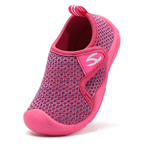 SMajong Kinder Hausschuhe Jungen Mädchen rutschfest Hüttenschuhe Kleinkinder Schuhe Lauflernschuhe Leichte Pantoffeln Slipper Pink 30 EU von SMajong