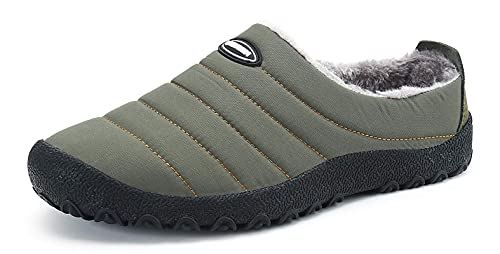 SMajong Herren Damen Hausschuhe Gefüttert Warme Winter Pantoffeln Winterschuhe Slip-On Plüsch Pantoletten Clogs Wasserdicht rutschfeste Outdoor Slipper 40 EU von SMajong