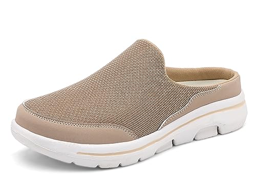 SMajong Weiche Pantoffeln Damen Herren Hausschuhe Atmungsaktive Clogs Leichte Slip On Mule rutschfest Gartenschuhe Pantoletten für Indoor Outdoor Braun Gr.41 von SMajong