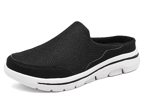 SMajong Weiche Pantoffeln Damen Herren Hausschuhe Atmungsaktive Clogs Leichte Slip On Mule rutschfest Gartenschuhe Pantoletten für Indoor Outdoor C-Schwarz weiß,Gr.40 von SMajong