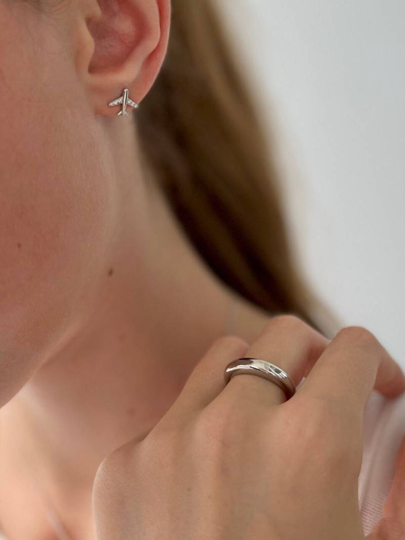 Doppel Ring-Silber-Gold Offener Ring-Jewerly - Minimal- Zierliche Jewerly von SMinimal