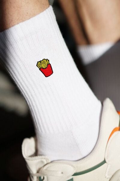 SNACKZ Pommes | Bestickte Bio Baumwoll Socken von SNACKZ