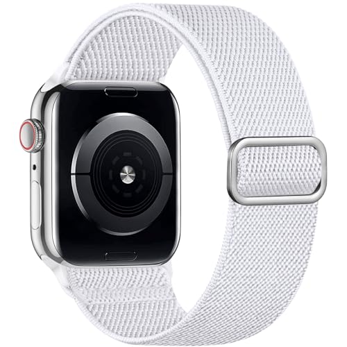 Dehnbares Solo-Loop-Armband, kompatibel mit Apple Watch Ultra 2, 49 mm, 44 mm, 40 mm, 41 mm, 45 mm, 38 mm, für Damen und Herren, weiches Nylon, elastisches, geflochtenes Sportarmband für iWatch-Bänder von SNBLK