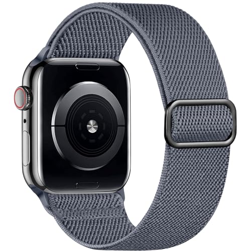 Dehnbares Solo-Loop-Armband für Apple Watch, kompatibel mit Apple Watch, 45 mm, 40 mm, 41 mm, 44 mm, 38 mm, 49 mm, 42 mm, für Damen und Herren, weiches Nylon, elastisch, geflochtenes Sportarmband für von SNBLK