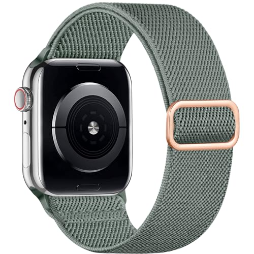 Dehnbares Solo-Loop-Armband für Apple Watch Serie 9, 45 mm, 44 mm, 40 mm, 41 mm, 38 mm, 49 mm, 42 mm, für Damen und Herren, weiches Nylon, elastisch, geflochtenes Sportarmband für iWatch-Bänder Serie von SNBLK