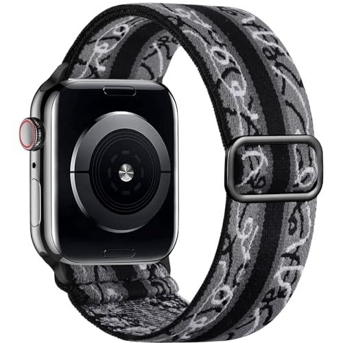 SNBLK Dehnbares Solo Loop-Armband für Apple Watch, Sportarmband für 44 mm, 40 mm, 41 mm, 45 mm, 38 mm, für Damen und Herren, weiches Nylon, elastisch, geflochtenes Armband für iWatch-Bänder Serie 9, von SNBLK