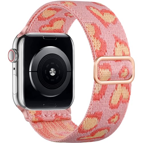 SNBLK Elastisches Solo Loop-Armband für Damen und Herren, weiches Nylon, geflochten, für iWatch Serie 9, 7, 6, 5, 4, 3, 2, 1, SE, Ultra 2, Ultra, kompatibel mit Apple Watch Serie 8, 44 mm, 40 mm, 41 von SNBLK