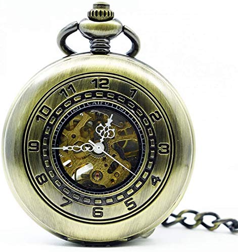 Carving Skeleton Antike automatische mechanische Taschenuhr Männer Frauen Kette Stilvolle Xmas Bronze Exquisite Uhr Taschenuhr Geschenke für die Familie von SNEN-ESDG