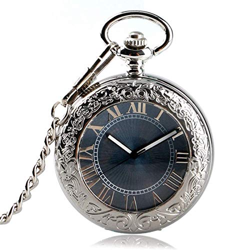 Geschenkuhr Herren Digital SteamPocket Watch Clock Vintage Self Wind Stilvolles graues Zifferblatt Automatische mechanische Taschenuhr von SNEN-ESDG