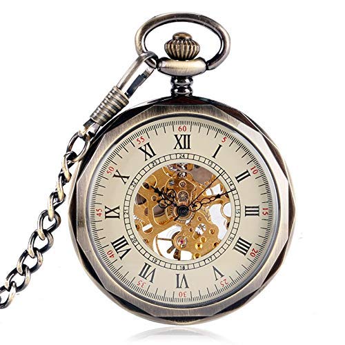 Mechanische Taschenuhr mit Handaufzug, Vintage-Retro-Uhr mit Kette, Geschenk für den Vater, Taschenuhr von SNEN-ESDG