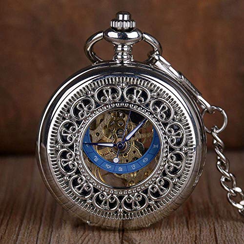 Silber Taschenuhr Handaufzug Mechanische Taschenuhr Mode Exquisite Damen Herren Kettenuhren Skelett SteamClock Taschenuhr Silber Taschenuhr Handaufzug Mechanische Taschenuhr Mode Exquisite Damen Herren Kettenuhren Skelett SteamClock Taschenuhr von SNEN-ESDG