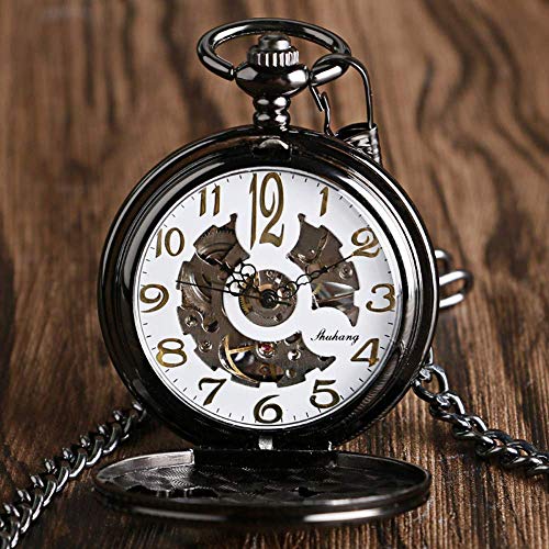 Taschenuhr SteamPocket Watch Mechanische Handaufzug Anhänger Kettenuhr Vintage Schwarz Cool Eagle Hollow Retro Taschenuhr Geschenk zum Geburtstag Vatertag Taschenuhr SteamPocket Watch Mechanische Handaufzug Anhänger Kettenuhr Vintage Schwarz Cool Eagle Hollow Retro Taschenuhr Geschenk zum Geburtstag Vatertag von SNEN-ESDG
