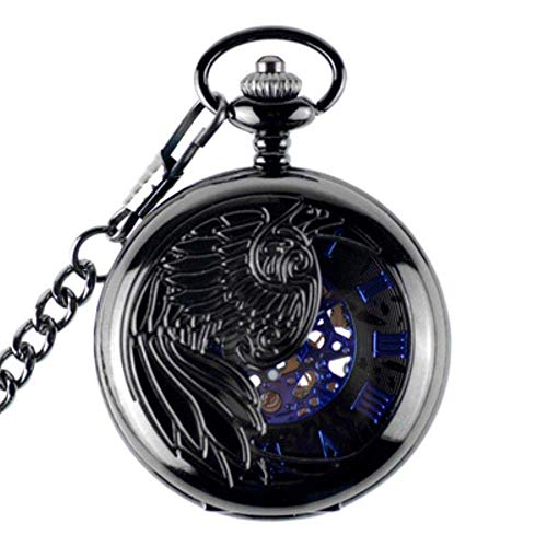 Vintage Schwarz Blau Elegant Skeleton Mechanische Taschenuhr Unisex Phoenix Wings Carving Design Handaufzug Taschenuhr Taschenuhr Vintage Schwarz Blau Elegant Skeleton Mechanische Taschenuhr Unisex Phoenix Wings Carving Design Handaufzug Taschenuhr Taschenuhr von SNEN-ESDG