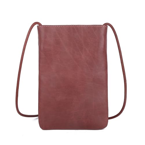 SNGUOQ Kleine Umhängetaschen aus Leder for Damen, Handytasche, Umhängetasche for Mädchen, Handytasche Für Die Tägliche Arbeit(Red) von SNGUOQ