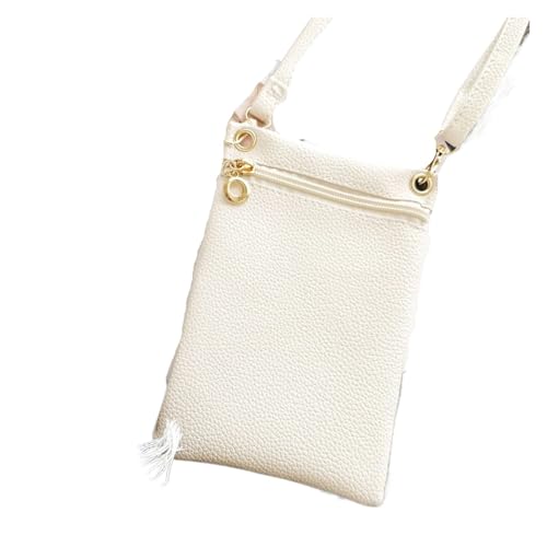 SNGUOQ Mini-Umhängetasche, PU-Handytasche, süße praktische Umhängetasche for Damen, Geldbörsen und Handtaschen Für Die Tägliche Arbeit(WHITE) von SNGUOQ
