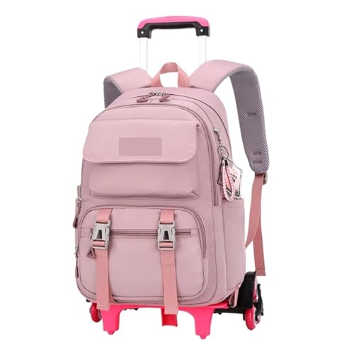 SNGUOQ Schulranzen Mit Rollen Mit Rädern Trolley Schultasche for Teenager Mädchen Rolling Rucksack Studenten Kinder Schultasche Schulrucksack Reisetaschen(Purple 6 Wheels) von SNGUOQ