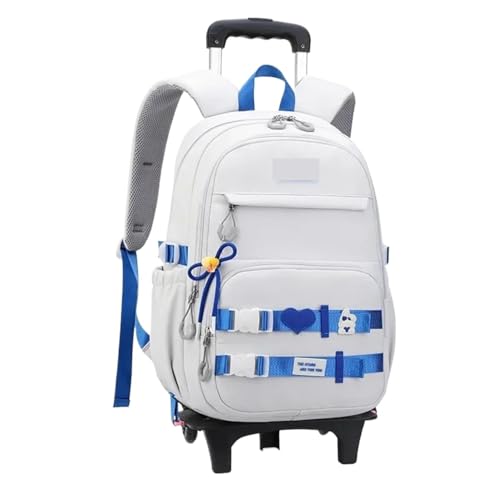 SNGUOQ Schulranzen Mit Rollen Rolling Back Pack for Mädchen Grundschüler Bagpack Trolley Schulranzen Abnehmbarer Rucksack Schultasche mit Rollen(Gray,Two Wheels) von SNGUOQ