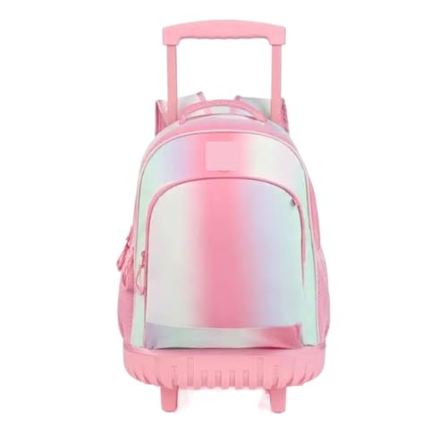SNGUOQ Schulranzen Mit Rollen Rollrucksack for Mädchen Kindergepäcktaschen mit Rädern Reisekoffer Schulrucksäcke mit Rädern for Mädchen(PINK) von SNGUOQ