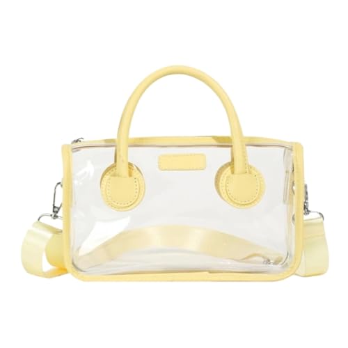 SNGUOQ Transparente UmhäNgetasche Klare PVC-Handtasche, praktische Umhängetasche, transparente Umhängetasche mit Reißverschluss(Yellow) von SNGUOQ