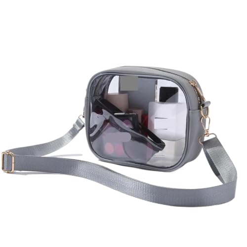 SNGUOQ Transparente UmhäNgetasche Klare Tasche, transparente Umhängetasche for Geldbörsen for Männer und Frauen PVC transparente Tasche(Gray) von SNGUOQ