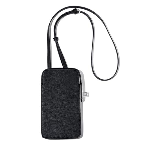 SNGUOQ Umhängetasche Handytasche Frau Tragbare Leder Umhängetasche Mode Lässig Dame Schultertasche Kartenetui Für Die Tägliche Arbeit(Black) von SNGUOQ