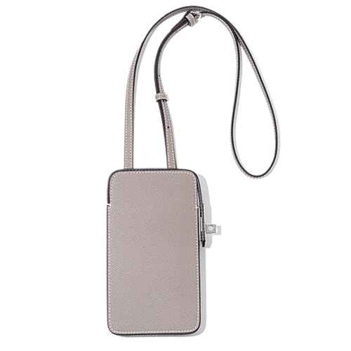 SNGUOQ Umhängetasche Handytasche Frau Tragbare Leder Umhängetasche Mode Lässig Dame Schultertasche Kartenetui Für Die Tägliche Arbeit(Gray) von SNGUOQ