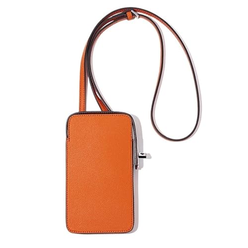 SNGUOQ Umhängetasche Handytasche Frau Tragbare Leder Umhängetasche Mode Lässig Dame Schultertasche Kartenetui Für Die Tägliche Arbeit(Orange) von SNGUOQ