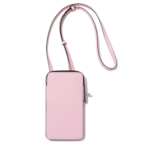 SNGUOQ Umhängetasche Handytasche Frau Tragbare Leder Umhängetasche Mode Lässig Dame Schultertasche Kartenetui Für Die Tägliche Arbeit(Pink) von SNGUOQ