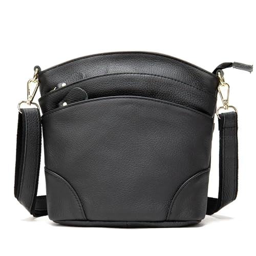 SNGUOQ Umhängetasche Handytasche Leder Damen Messenger Bags Umhängetasche Umhängetasche Kleine weibliche Handtaschen Kapazität Handytasche Für Die Tägliche Arbeit(Black) von SNGUOQ