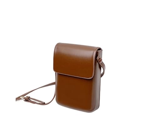 SNGUOQ Umhängetasche for Damen, Mini-Umhängetaschen und Handtaschen aus PU-Leder for Mädchen, einfache Damen-Handytaschen Für Die Tägliche Arbeit(Brown) von SNGUOQ