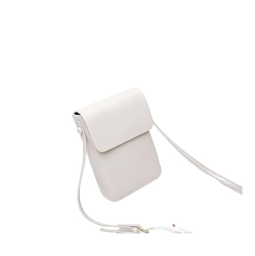 SNGUOQ Umhängetasche for Damen, Mini-Umhängetaschen und Handtaschen aus PU-Leder for Mädchen, einfache Damen-Handytaschen Für Die Tägliche Arbeit(White) von SNGUOQ