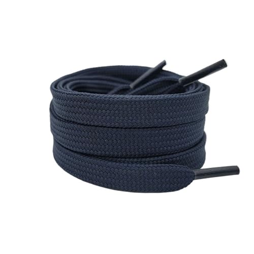 Spitze Herren und Damen Flache Runde Freizeit Sport Board Canvas Schuhe Stiefel Schnürsenkel Universal Für Outdoorschuhe,Sportschuhe(Deep Blue 1,100cm) von SNGUOQ