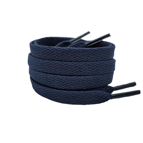 Spitze Herren und Damen Flache Runde Freizeit Sport Board Canvas Schuhe Stiefel Schnürsenkel Universal Für Outdoorschuhe,Sportschuhe(Deep Blue 2,160cm) von SNGUOQ