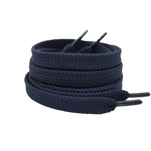 Spitze Herren und Damen Flache Runde Freizeit Sport Board Canvas Schuhe Stiefel Schnürsenkel Universal Für Outdoorschuhe,Sportschuhe(Deep Blue 3,160cm) von SNGUOQ