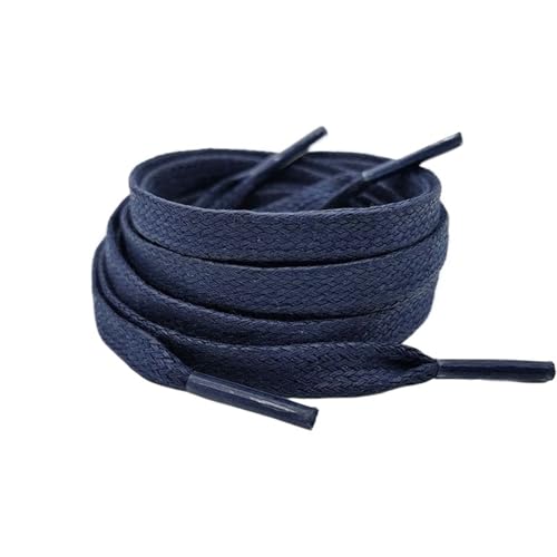 Spitze Herren und Damen Flache Runde Freizeit Sport Board Canvas Schuhe Stiefel Schnürsenkel Universal Für Outdoorschuhe,Sportschuhe(Deep Blue 4,140cm) von SNGUOQ